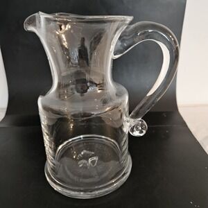 Simon Pearce Windsor Jug Pitcher Art Glass 8" USA Applied Handle Water Vase
